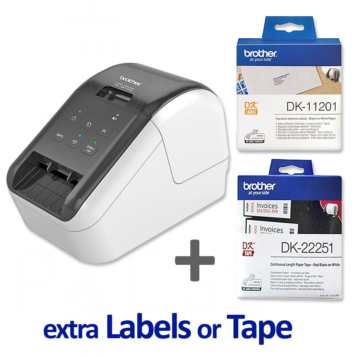 Brother QL-810W Label Printer BUNDLE, WiFi & USB, PC / MAC, EXTRA QL L –  Ink Store Plus