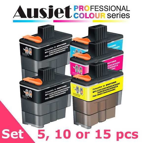 Ausjet LC47 non-OEM Ink Cartridge Set for Brother DCP120C, MFC210-640, Fax-1940