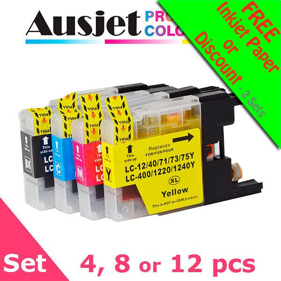 Ausjet LC73XL non-OEM Ink Cartridge Value Set for Brother MFCJ430 -MFCJ6910, DCP