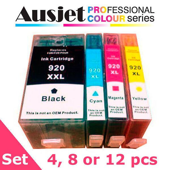 Ausjet non-OEM new Ink Cartridge Set alt. for HP 920XL; Officejet 6500,7000,7500