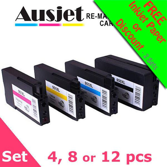 Ausjet non-OEM Ink Cartridge boxed Set for HP 950XL,951XL Officejet 8600-30,8100