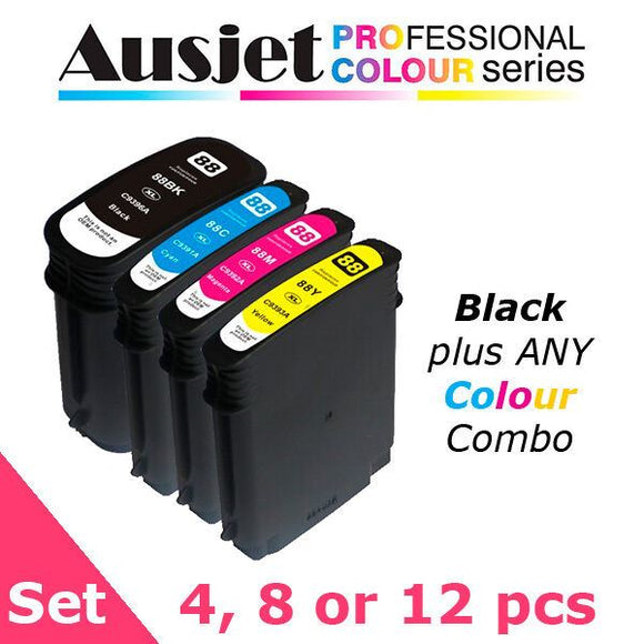 Ausjet non-OEM new Ink Cartridge alt. for HP 88XL;Officejet Pro K550,K5400,L7600