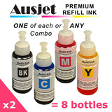 Ausjet 664 /T664 Ink Refill Bottle for Epson Ecotank ET-2500,2550,2610,2650,4500