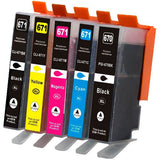 Ausjet PGI-670XL,671XL 5-Set non-OEM Ink for Canon Pixma MG5760-7760, TS5060-9060