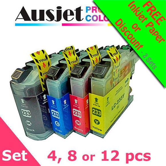Ausjet LC233 non-OEM Ink Cartridge Set for Brother MFC-J4620DW -MFCJ5720DW