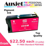 Ausjet 200XL 220XL non-OEM new Magenta Ink Cartridge for Lexmark OfficeEdge Pro
