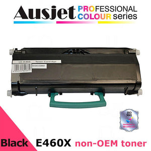 Ausjet E460X non-OEM new BLACK Toner Cartridge for LEXMARK E460, 15000 pages
