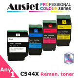 Ausjet C544X remanufactured Toner for LEXMARK C544, X544, Hi-Yield 6/4K pages