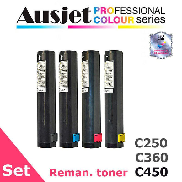 Ausjet CT200539-42 remanufactured Toner Set for XEROX C250 C360 C450, 8/7000 pp