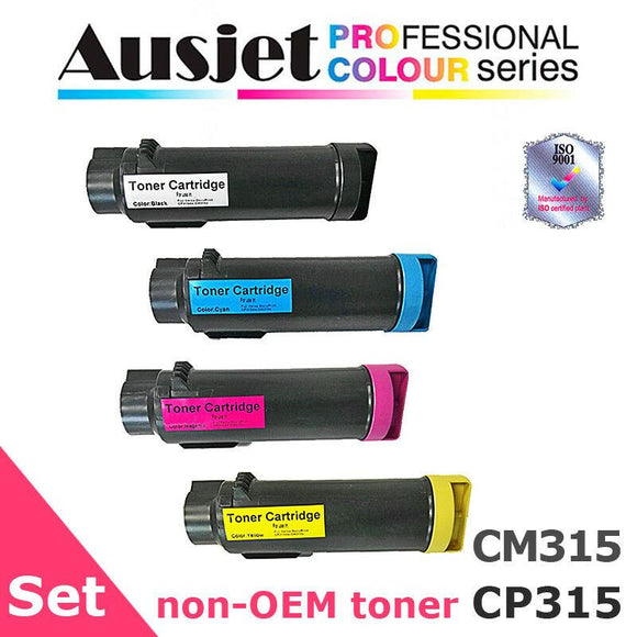 Ausjet CT202610-13 non-OEM Toner Set for XEROX DocuPrint CM315,CP315, 6000 pp