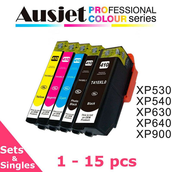 Ausjet 410XL non-OEM Ink Cartridge for Epson XP530,XP540,XP630, XP640,XP900