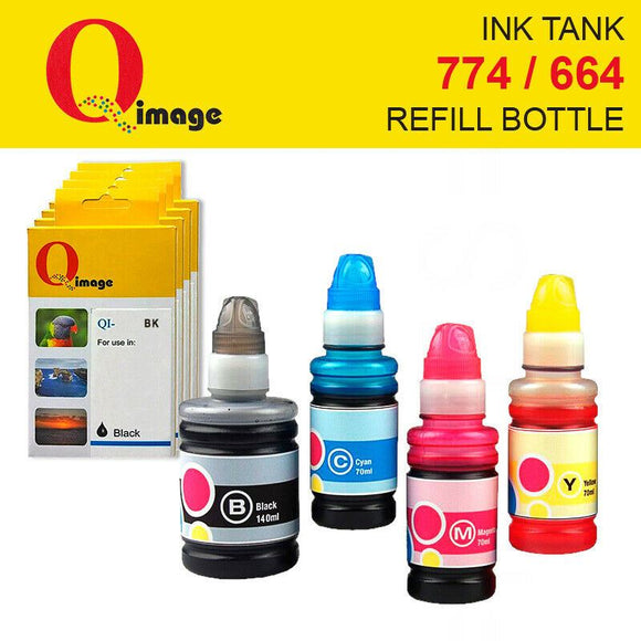 Q-Image 774,664 T774,T664 Ink Refill Bottle for Epson Ecotank ET-3600,4550,16500