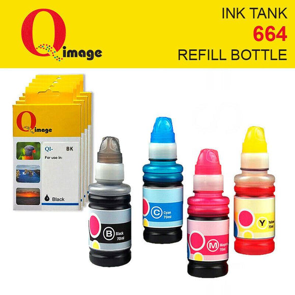 Q-Image 664,T664 Ink Refill Bottle for Epson Ecotank ET-2500,2550,2610,2650,4500