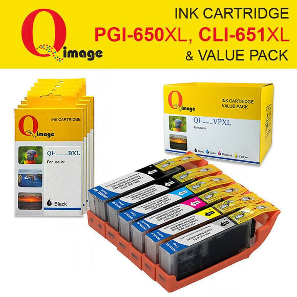 Q-Image PGI-650XL,CLI-651XL non-OEM Ink cart for Canon Pixma MG6360-7560, iP8760