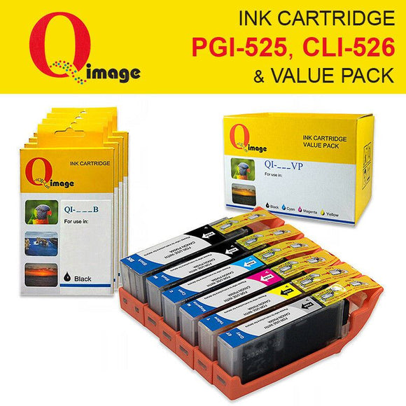 Q-Image PGI-525,CLI-526 non-OEM Ink cart for Canon Pixma MG5150-8250, MX715-895