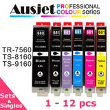 Ausjet 680XXL,681XXL non-OEM Ink Cart 6-Set for Canon Pixma TR7560,TS8160-TS9160