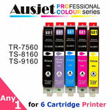 Ausjet 680XXL,681XXL non-OEM Ink Cart 6-Set for Canon Pixma TR7560,TS8160-TS9160