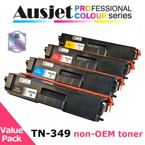 Ausjet TN-349 VALUE PACK non-OEM Toner for BROTHER HLL9200CDW, MFCL9550CDW, 6Kpp
