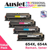 Ausjet remanufact.Toner Set for HP 654X,654A for use in LaserJet Enterprise M651