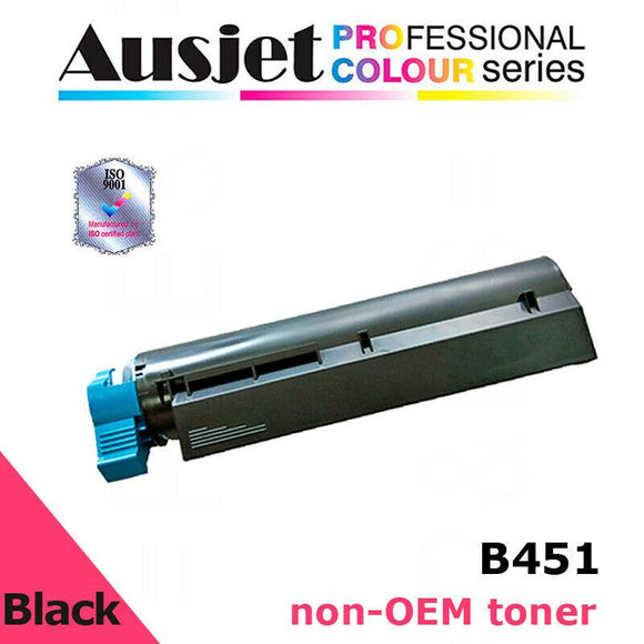 Ausjet BLACK non-OEM Toner cartridge for OKI mono laser B401 & MB451; 2500 pages