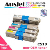 Ausjet Toner cartridge Set for OKI colour laser C510,C511,C530,C531, MC561,MC562