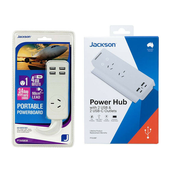 Jackson USB/USB-C Portable Powerboard or Power Hub Travel Charger,AC,phone stand