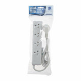 Jackson 4-outlet powerboard, 0.9m or 3m lead, switch, surge & overload protected