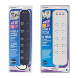 Jackson 6-way/10-way USB Powerboard, fast charge, 1m lead,surge/overload protect