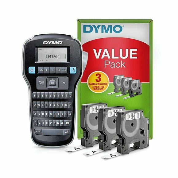 Dymo LabelManager LM-160P Value Pack, 3x 12mm x 7m tape, handheld label maker